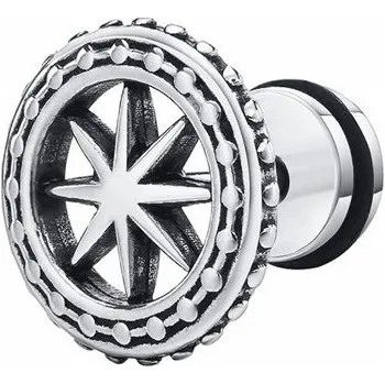 Náušnice Ocelová šroubovací náušnice Sněhová vločka 12mm Stříbrná, Typ Kus Impress Jewelry ES-432