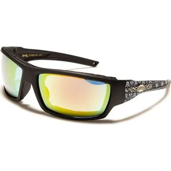 CHOPPERS Pánské Biker Sluneční brýle s lebkou Oranžové Olympic eyewear CP936-SKLs1