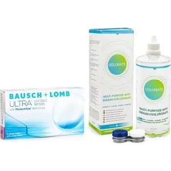 Kontaktní čočky Měsíční kontaktní čočky Bausch + Lomb ULTRA (6 čoček) + Solunate Multi-Purpose 400 ml s pouzdrem Bausch + Lomb ULTRA kontaktní čočky