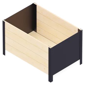 Truhlík Truhlík Modernbox, dřevo, kov, přírodní, černá, 78 × 52 × 48 cm RMO-0780X0520X480