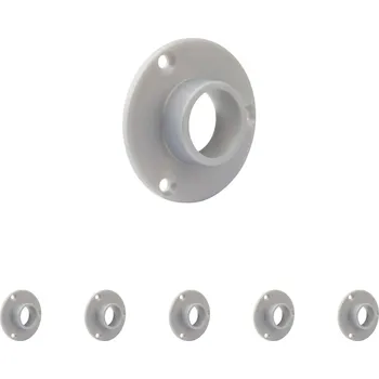 Šatní skříň Walteco Držák šatní tyče s přírubou, průměr 20mm, plast, alu barva Množství: 6 ks