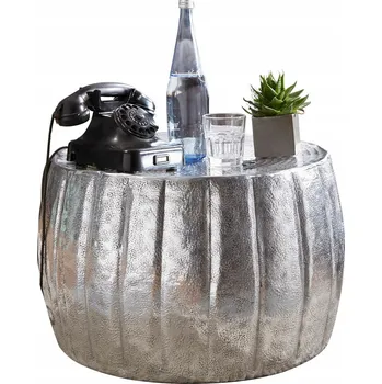 Konferenční stolek Konferenční stolek stříbrný hliníkový kulatý