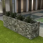 Gabionový vyvýšený záhon ocel 360 x 90 x 100 cm Stříbrná 142553