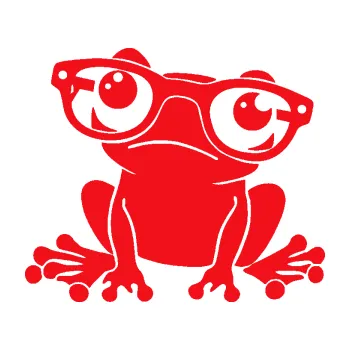 Samolepící dekorace SAMOLEPKA Žába 011 levá kouká s brýlemi (10 - červená) NA AUTO, NÁLEPKA, FÓLIE, POLEP, TUNING, VLASTNÍ TEXT, TISK, AUTOSAMOLEPKY.cz, POLEPY, OBRÁZEK, LOGO, SAMOLEPKY