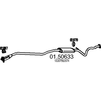 Auto-moto Střední tlumič výfuku MTS 01.50633