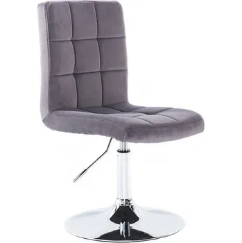 LuxuryForm DESIGN Kosmetická židle TOLEDO VELUR na stříbrném talíři - tmavě šedá