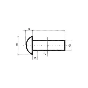 Šroub nýt půlkulatá hl. Cu NI 2 mm 12 mm