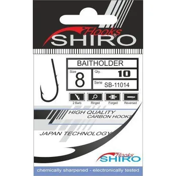 Rybářský háček Háček SHIRO Baitholder s očkem Vel. 4 - bal.10ks. (protihroty na ramínku)