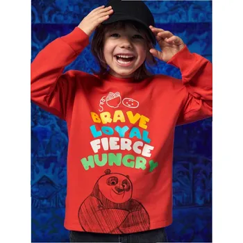 Chlapecké oblečení Sinsay - Mikina Kung Fu Panda - korálová - 728AD-32X - 728AD-32X-98