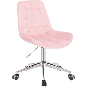 LuxuryForm DESIGN Kosmetická židle PARIS VELUR na stříbrné podstavě s kolečky - světle růžová