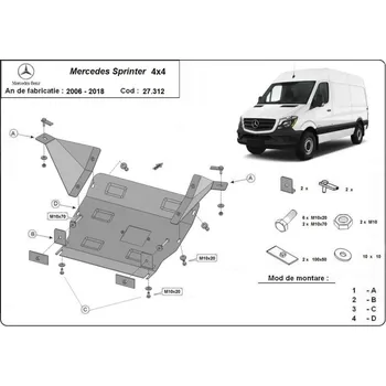 Kryt motoru MERCEDES-BENZ SPRINTER 5-T Valník (906) Kryt pod motor - Plech -