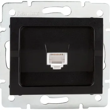 Elektrická zásuvka Kanlux Zásuvka telefonní 1x RJ11 LOGI, černá