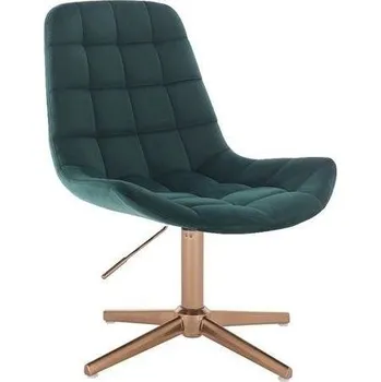 LuxuryForm DESIGN Kosmetická židle PARIS VELUR na zlatém kříži - zelená