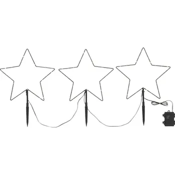 Vánoční dekorace Sygonix SY-5149664 hvězdy teplá bílá LED černá časoměřič