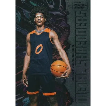 Sběratelský sportovní předmět insert karta SCOOT HENDERSON 21-22 Metal Universe Champions Metal Shredders číslo 122