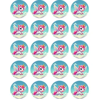 Jedlá dekorace na dort Jedlý papír Jednorožec (mini obrázky)