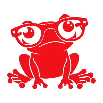 Samolepící dekorace SAMOLEPKA Žába 011 pravá kouká s brýlemi (10 - červená) NA AUTO, NÁLEPKA, FÓLIE, POLEP, TUNING, VLASTNÍ TEXT, TISK, AUTOSAMOLEPKY.cz, POLEPY, OBRÁZEK, LOGO, SAMOLEPKY