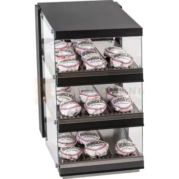 Ohřívač na hamburgery, ohřevná vitrína, tři police, 1,47 kW, 550x739x952 mm | RESTO QUALITY, RQBIN553