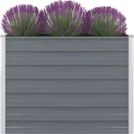 Vyvýšený zahradní záhon 100x100x77 cm pozinkovaná ocel šedá Šedá 42407