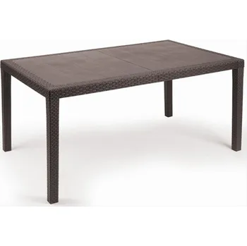 Zahradní stůl Progarden Zahradní plastový ratanový stůl Prince Rattan 150x90x72 cm hnědý