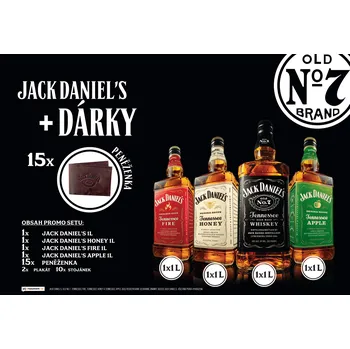 Whisky Jack Daniel's Jack Daniel's set 4x 1l + pěněženka