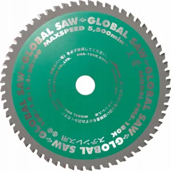 Okružní pila GLOBAL SAW Kotoučová pila na řezání nerezové oceli GLOBAL SAW 180 x 1,8/1,4 x 20 mm / 60z CERMET