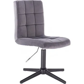 LuxuryForm DESIGN Židle TOLEDO VELUR na černém kříži - tmavě šedá