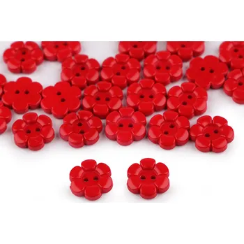 Knoflík Knoflík květ velikost 18", 24", barva 12 (18") červená