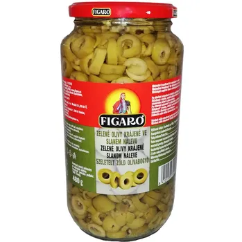 oliva Figaro Zelené olivy krájené ve slaném nálevu 920g