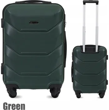 Skořepinový cestovní kufr L na kolečkách lahvově zelený (38 l)