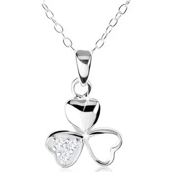Náhrdelník Náhrdelník ze stříbra 925, dekorativní trojlístek, čiré zirkony