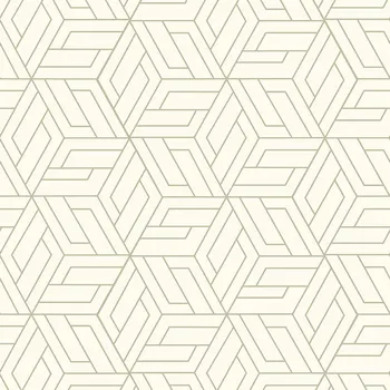 Tapeta Bílo-zlatá geometrická vliesová tapeta na zeď, A67301, Vavex 2026