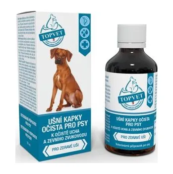 Kosmetika pro psa Topvet Ušní kapky lihové pro psy 50ml