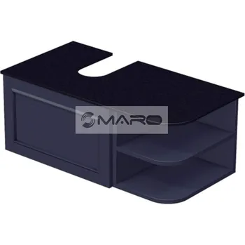 Koupelnový nábytek Smart50 Grifel Skříňka pod umyvadlovou mísu, s 1 zásuvkou, s výřezem U, závěsná, odklad P, 91,5 x 36,2 x 50 cm, modrá, GRIF1 90 1Z RAD P 410