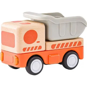 autodráha Woody DŘEVO Auto nákladní baby na setrvačník na baterie Světlo Zvuk