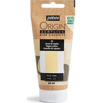 Vodová barva Akrylová barva Pébéo Origin Acrylics - 29 Naples Yellow Objem: 60 ml