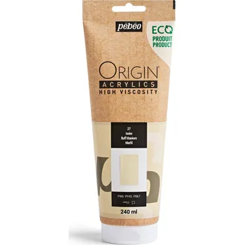 Vodová barva Akrylová barva Pébéo Origin Acrylics - 27 Buff Titanium Objem: 240 ml