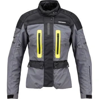 Moto bunda Bunda traveler 3 lady, spidi, dámská (černá/šedá/žlutá fluo, vel. 2xl)