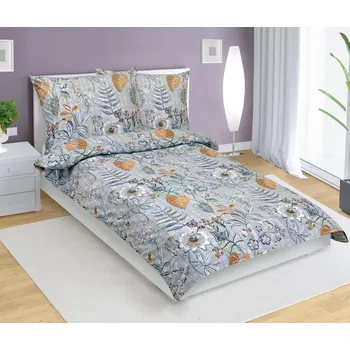 Povlečení Bellatex Povlečení bavlněné Listí fialová 140x200, 70x90 cm