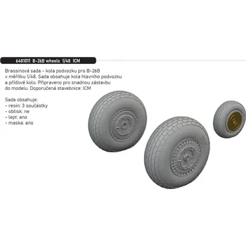 Plastikový model Eduard 1/48 B-26B wheels (ICM)