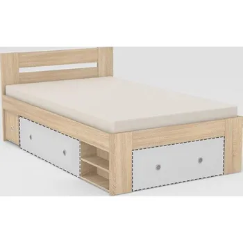 Postel Postel REA LARISA UP 120x200, s úložným prostorem, DUB BARDOLINO