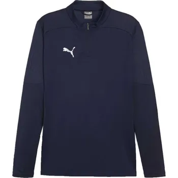 Pánské fotbalové triko Puma TEAMFINAL TRAINING 1/4 ZIP XL Tmavě modrá, Bílá