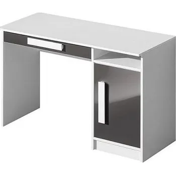 Psací stůl GOLIÁŠ 9- psací stůl (GULIVER 9)-korpus bílá/dvířka šedá lesk/úchyt bílá (DO) (K150-E)