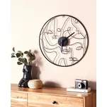 Nástěnné hodiny Černý železný kovový rám ø 50 cm dekorace abstraktní vzor bez čísel kulatý obličej minimalistický Beliani