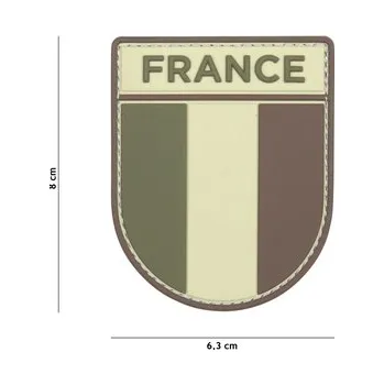 Nášivka Gumová nášivka 101 Inc Army vlajka Francie - multicam