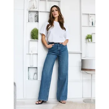 Dámské džíny Sinsay - Džíny wide leg - námořnická modrá - 450BB-59J - 450BB-59J-32-1