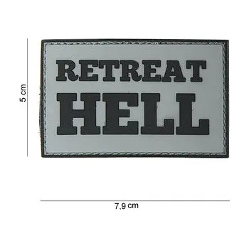 Nášivka Gumová nášivka 101 Inc nápis Retreat Hell - šedá