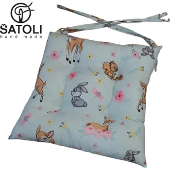 Podsedák Šatoli.cz Podsedák na židli do školy 33x33 cm Koloušek a zajíček na mentolové