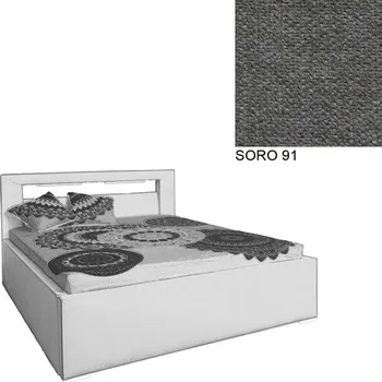 Postel Čalouněná postel AVA LERYN 180x200, s úložným prostorem a LED osvětlením, SORO 91
