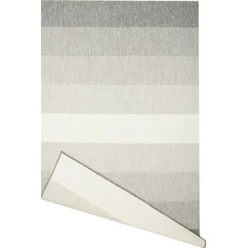 Koberec Balta Kusový koberec sisalový oboustranný Brussels 205248/10010 Pruhy Silver stříbrný šedý Rozměr: 120x170 cm